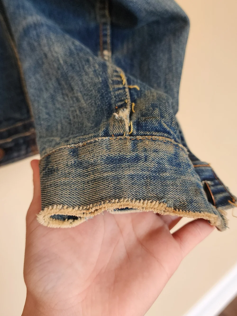 Vtg 60s Levi’s 557 Type 3 Big E Denim Trucker Jacket Button Stamp Mens Size 42 - Picture 14 of 16
